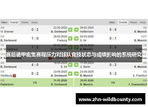 赛后德甲密集赛程压力对球队竞技状态与成绩影响的系统研究